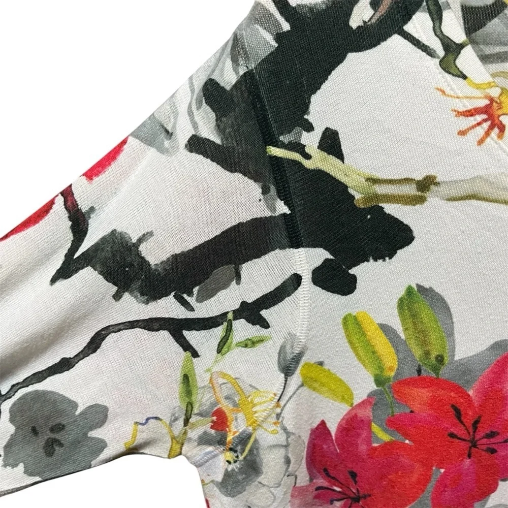 Soft Surroundings Multicolor Floral Sweater Blouse 2X - Picture 4 of 9